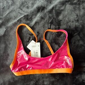 Speedo Pink and Orange Bikini Top Racerback